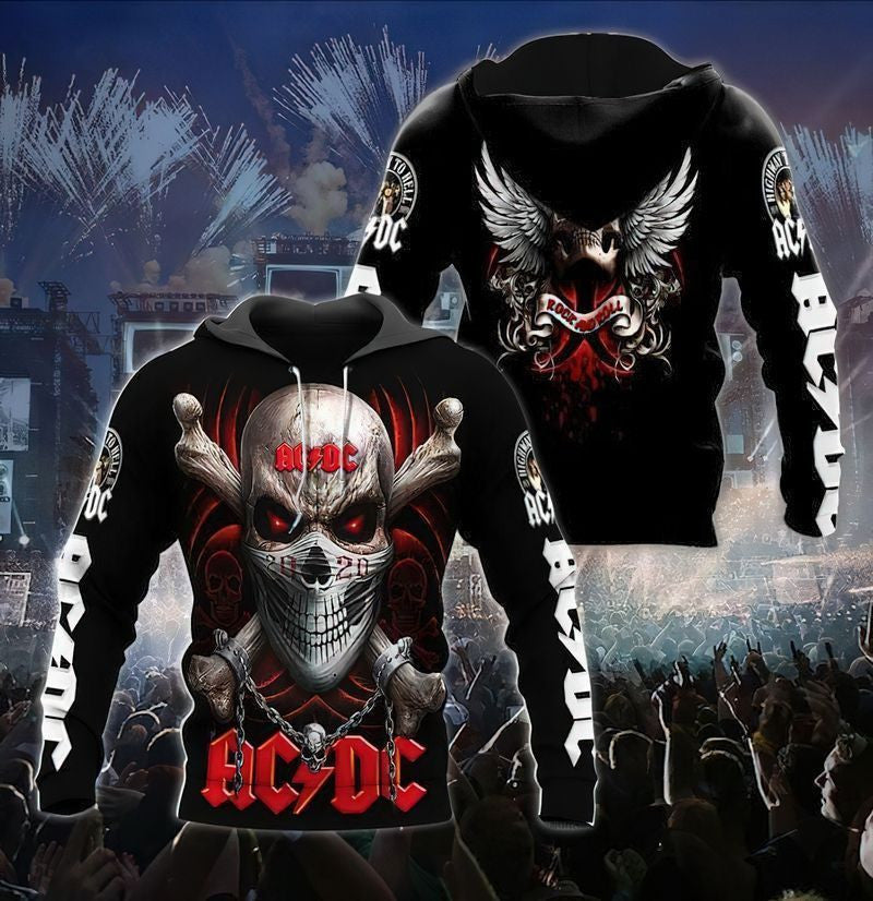 Buildercar - Acdc Skull Gift For Fan 3d Hoodie