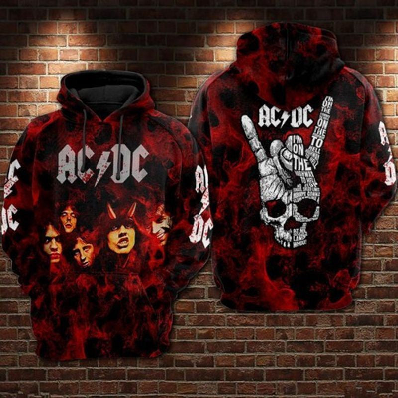 Buildercar - Acdc Skull Hiding Teddy Bear 3d Hoodie