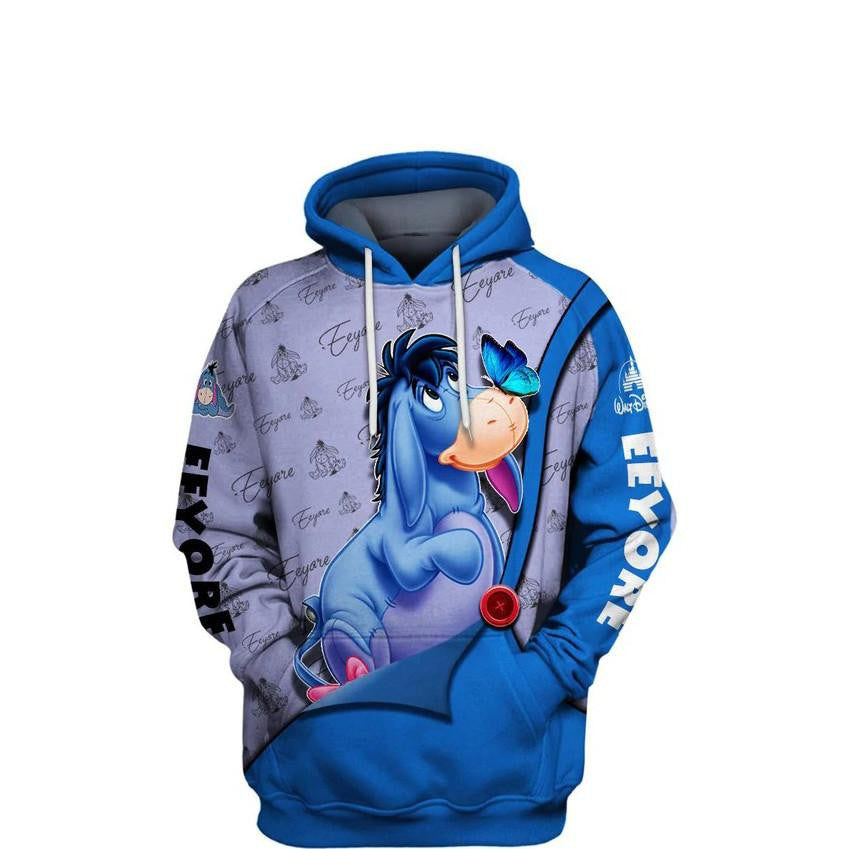 Buildercar - Adorable Eeyore Winnie The Pooh, Cute Eeyore Ver33 All Over Print Hoodie