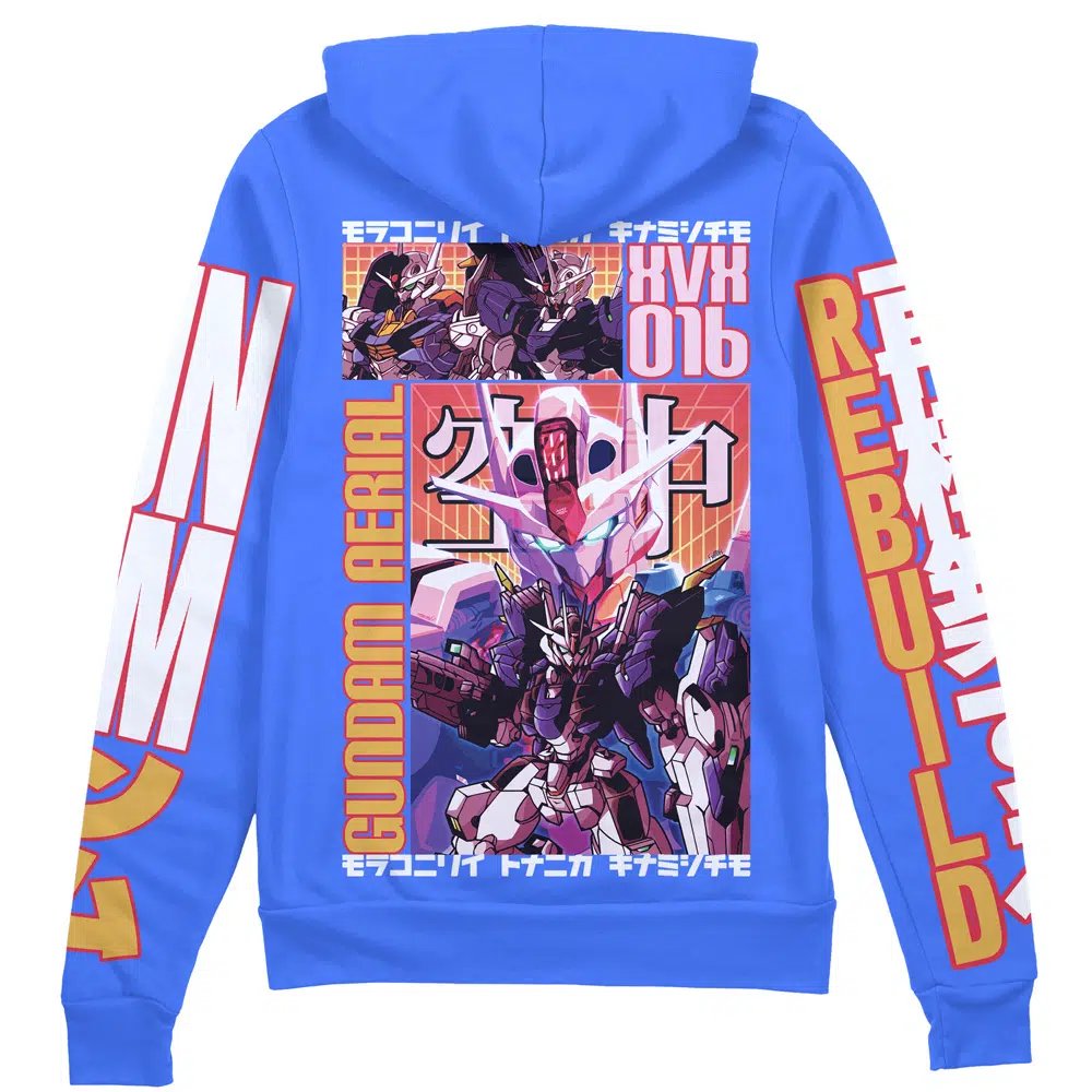Buildercar - Aerial Gundam Witch from Mercury Streetwear Zip Hoodie Jacket