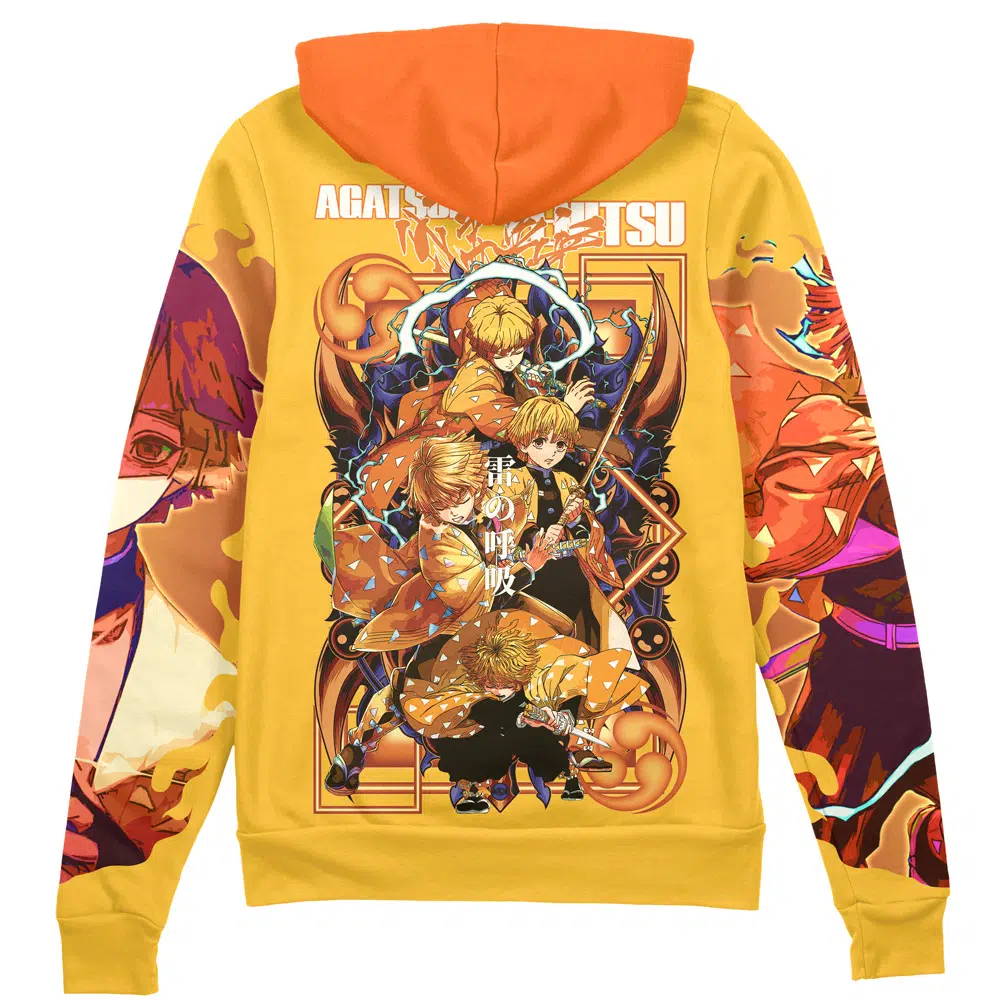 Buildercar - Agatsuma Zenitsu V2 Demon Slayer Streetwear Zip Hoodie Jacket