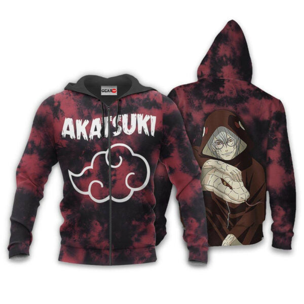 Buildercar - Akatsuki Kabuto Yakushi Tie Dye Style Naruto Anime 1k381 Fan Gift Stylist Unisex Cartoon Graphic Outfits Aop 3d Hoodie 784