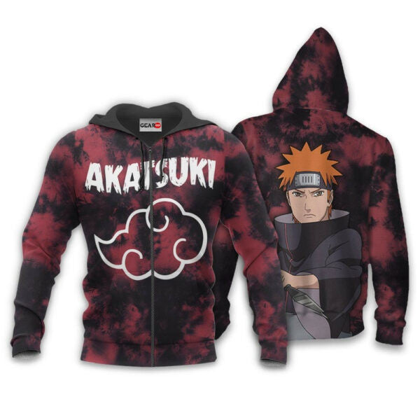 Buildercar - Akatsuki Yahiko Tie Dye Style Naruto Anime 1k378 Fan Gift Stylist Unisex Cartoon Graphic Outfits Aop 3d Hoodie 894