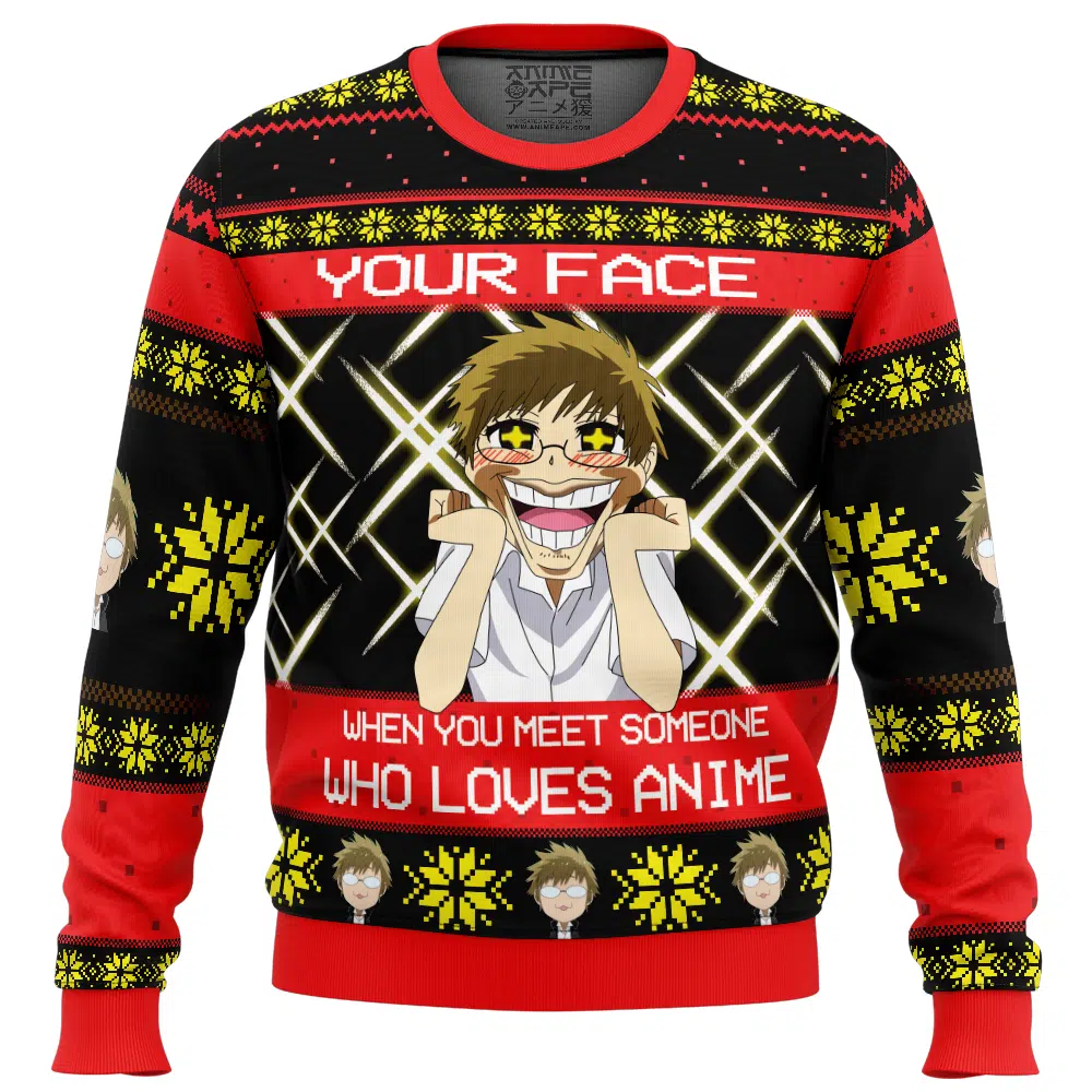 Buildercar - Akihito and Mirai Beyond the Boundary Ugly Christmas Sweater