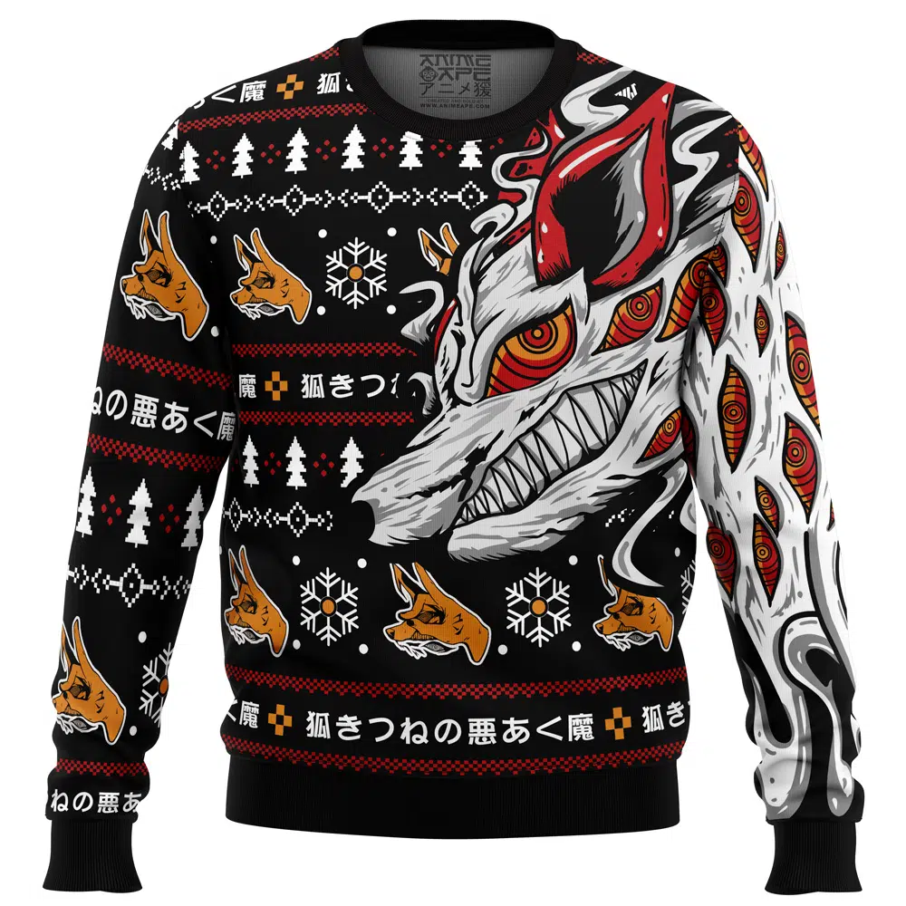 Buildercar - Aki’s Fox Devil Chainsaw Man Ugly Christmas Sweater