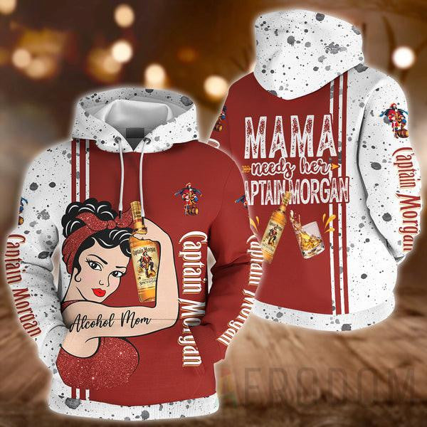 Buildercar - Alcohol Mom, Captain Morgan Lover Gift, Mama Needs Her Captain Morgan All Over Print Hoodie 13