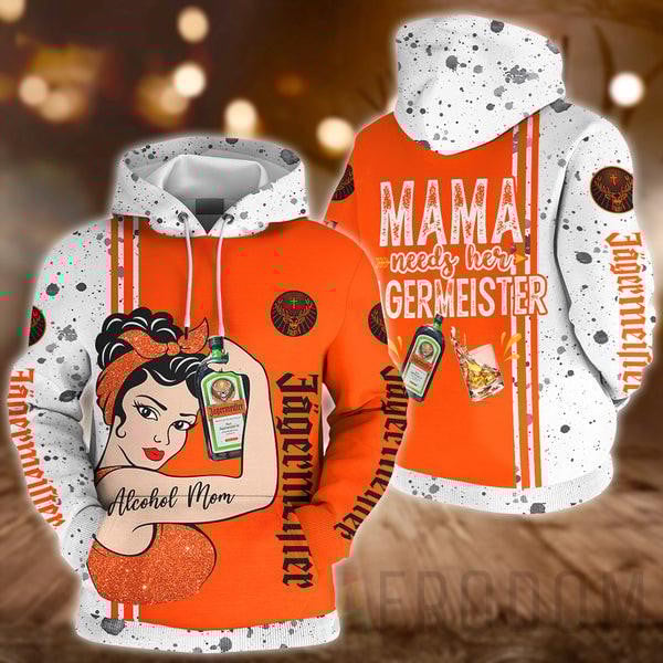 Buildercar - Alcohol Mom, Jagermerister Lover Gift, Mama Needs Her Jagermeister, Mother's Day Gift All Over Print Hoodie 14