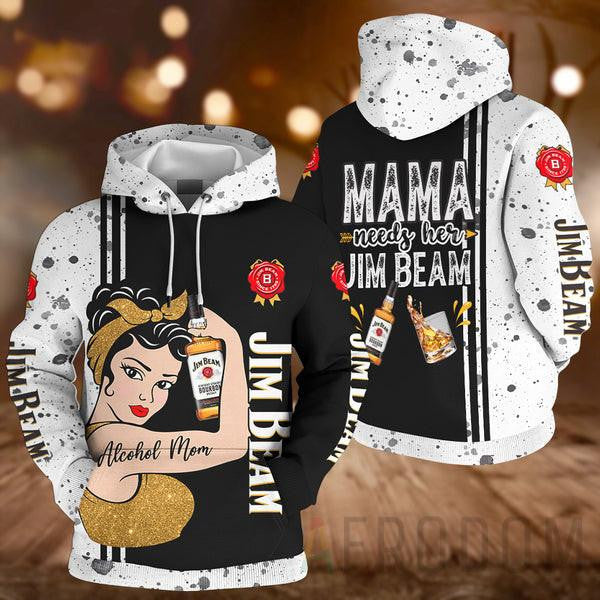 Buildercar - Alcohol Mom, Jim Beam Lover Gift, Mama Needs Her Jim Beam All Over Print Hoodie 11