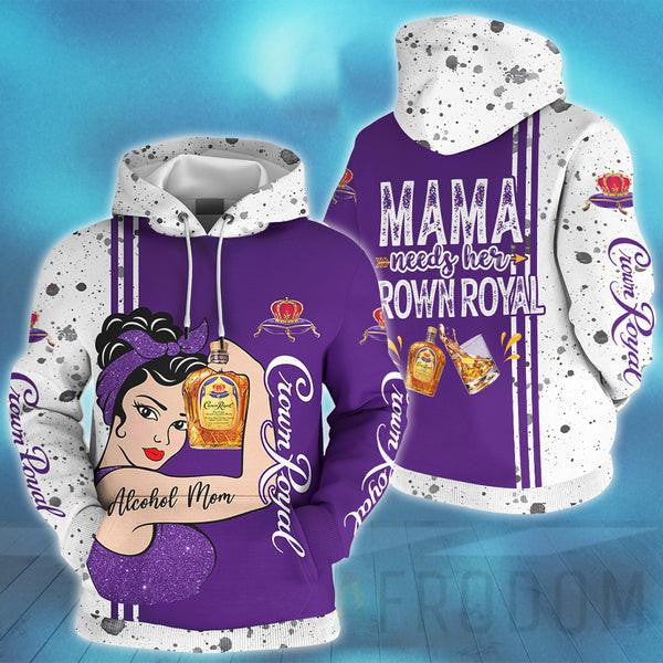 Buildercar - Alcohol Mom, Mama Needs Her Crown Royal, Mother's Day Gift All Over Print Hoodie 20