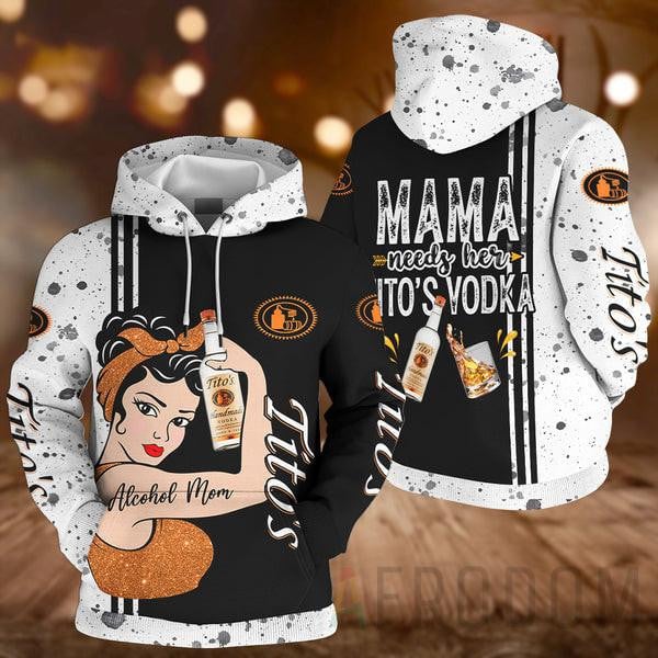 Buildercar - Alcohol Mom, Tito's Vodka Lover Gift, Mama Needs Her Tito's Vodka All Over Print Hoodie 12