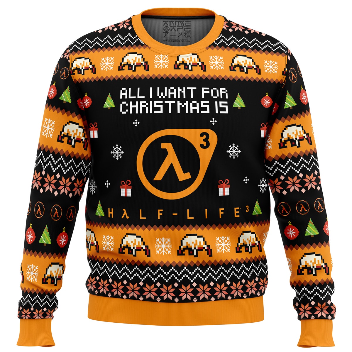Buildercar - All I Want For Christmas is Half-Life 3 Ugly Christmas Sweater