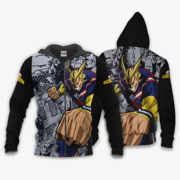 Buildercar - All Might Anime My Hero Academia Manga 1k992 Fan Gift Stylist Unisex Cartoon Graphic Outfits Aop 3d Hoodie 1038