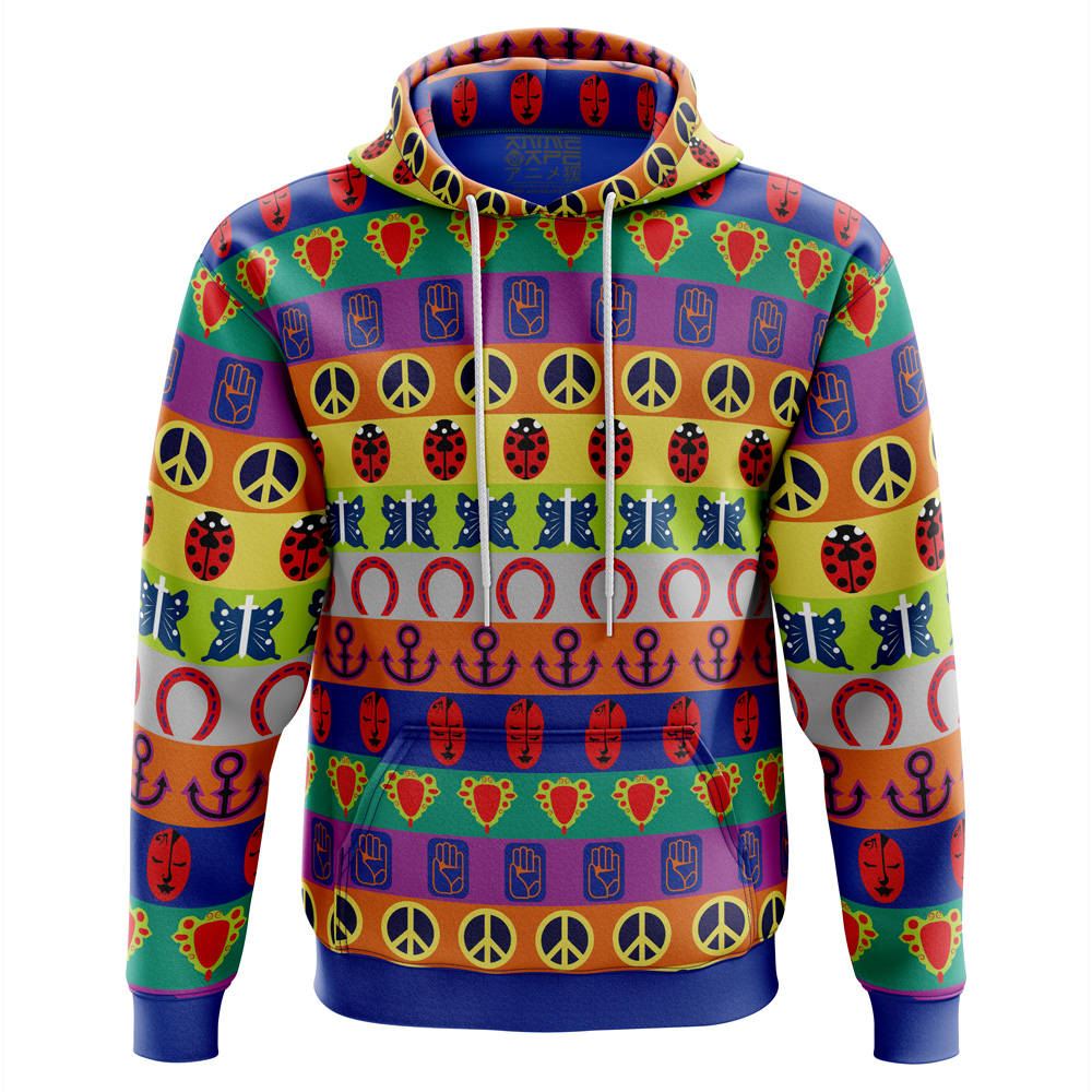 Buildercar - All Symbols Pattern Jojo’s Bizarre Adventure Hoodie