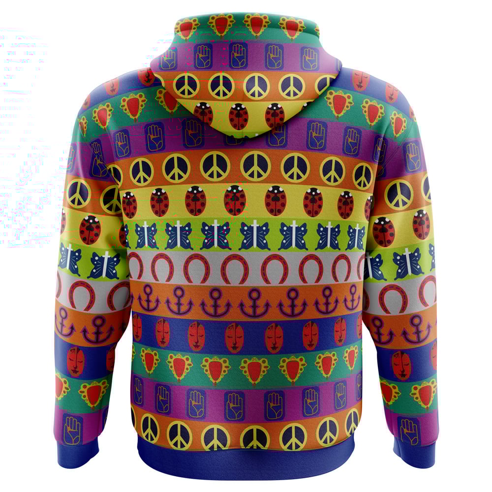 Buildercar - All Symbols Pattern Jojo’s Bizarre Adventure Hoodie - Image 2