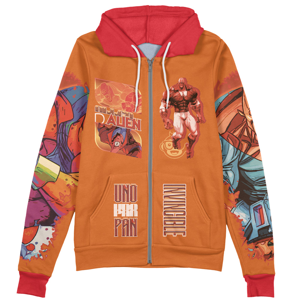 Buildercar - Allen the Alien Invincible Streetwear Zip Hoodie Jacket - Image 2