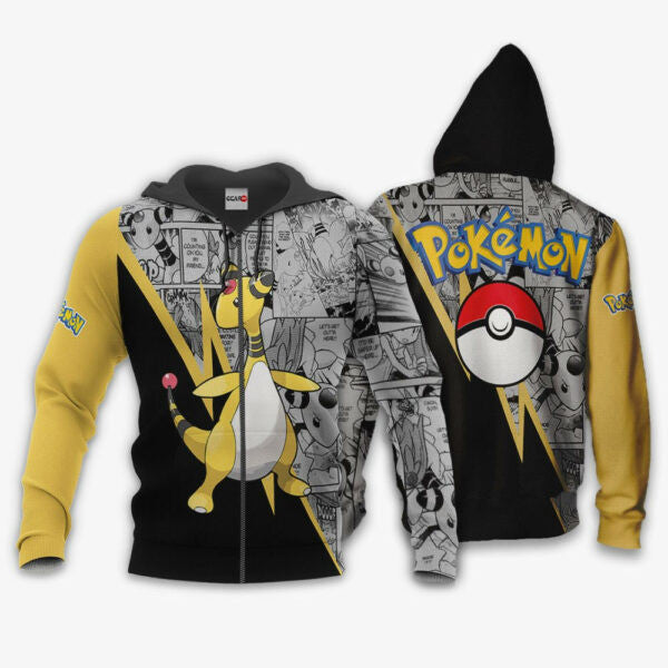 Buildercar - Ampharos Anime Pokemon 1k709 Fan Gift Stylist Unisex Cartoon Graphic Outfits Aop 3d Hoodie 1660