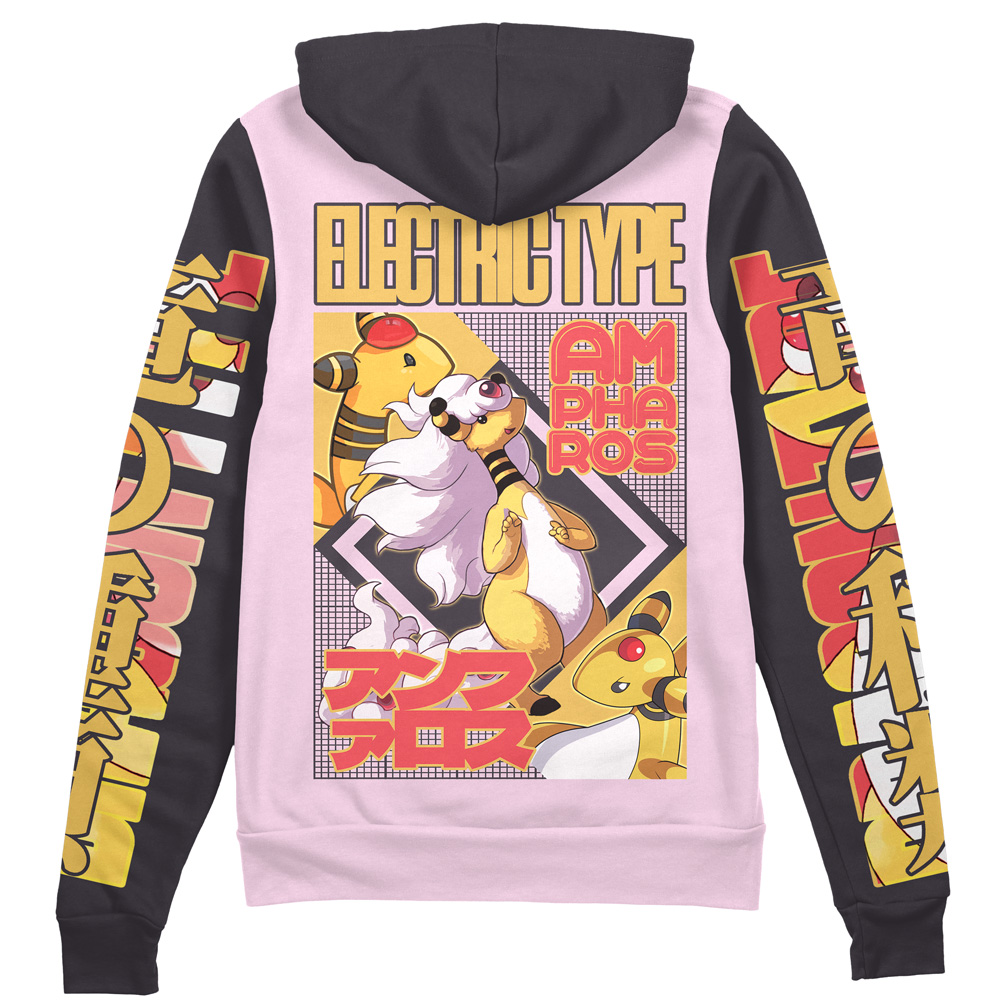 Buildercar - Ampharos Pokemon Streetwear Zip Hoodie Jacket