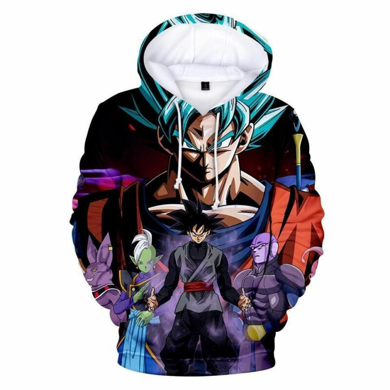 Buildercar - Anime Manga Dragon Ball Sogoku Black Goku Goku Blue Saiyan Cartoon Dragon Ball Over Print 3d Hoodie