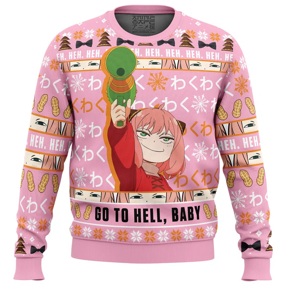 Buildercar - Anya Go To Hell Baby Spy X Family Ugly Christmas Sweater