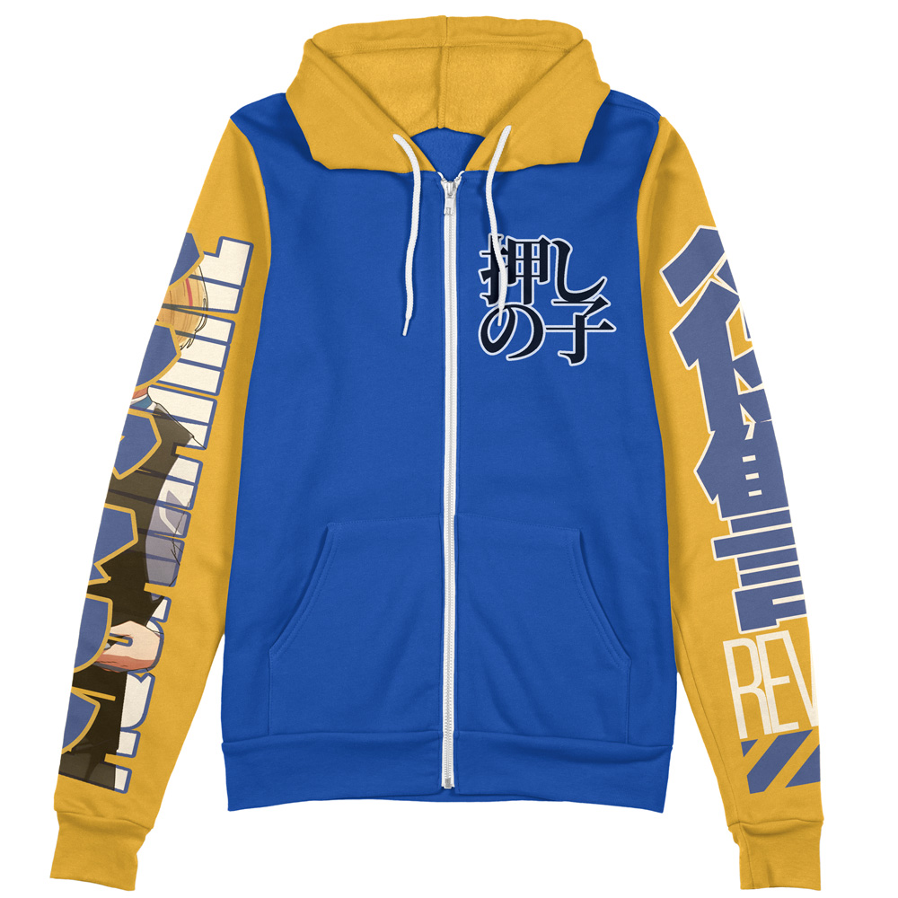 Buildercar - Aqua Hoshino Oshi no Ko Streetwear Zip Hoodie Jacket - Image 2