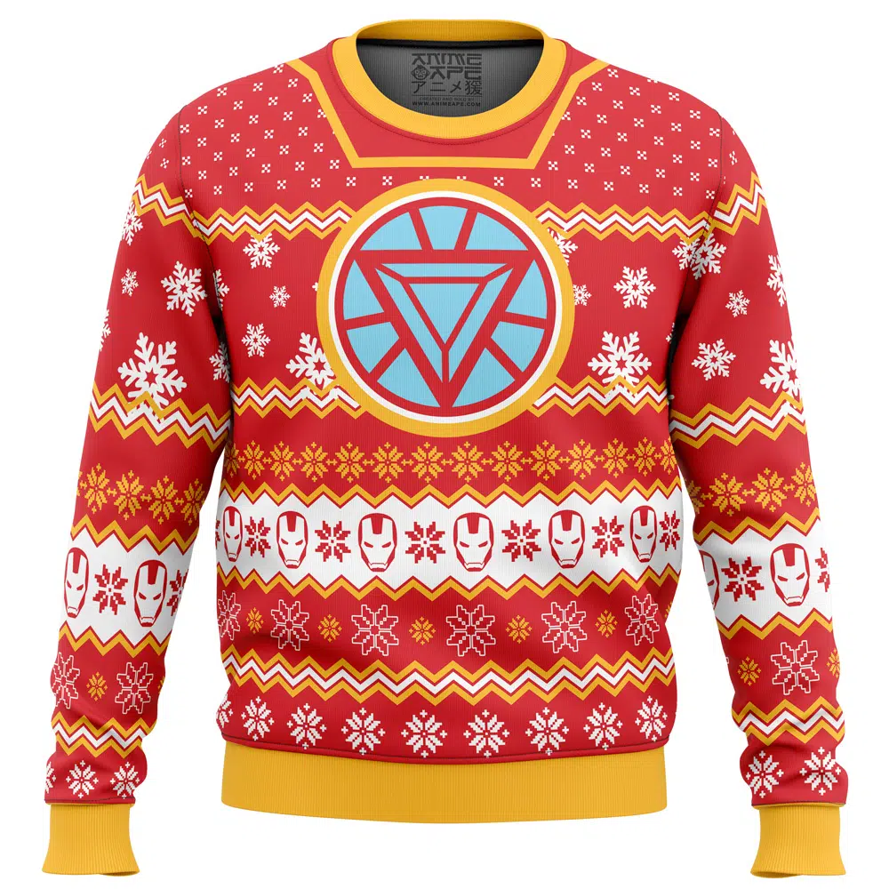 Buildercar - Arc Reactor Iron Man Ugly Christmas Sweater