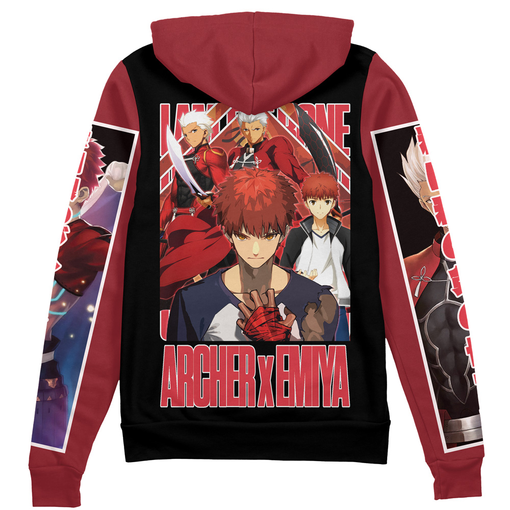 Buildercar - Archer x Emiya Fate Stay Night Unlimited Blade Works Streetwear Zip Hoodie Jacket