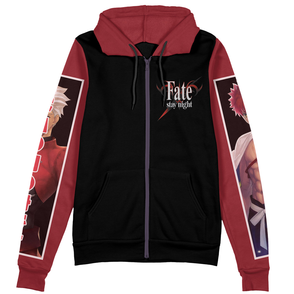 Buildercar - Archer x Emiya Fate Stay Night Unlimited Blade Works Streetwear Zip Hoodie Jacket - Image 2