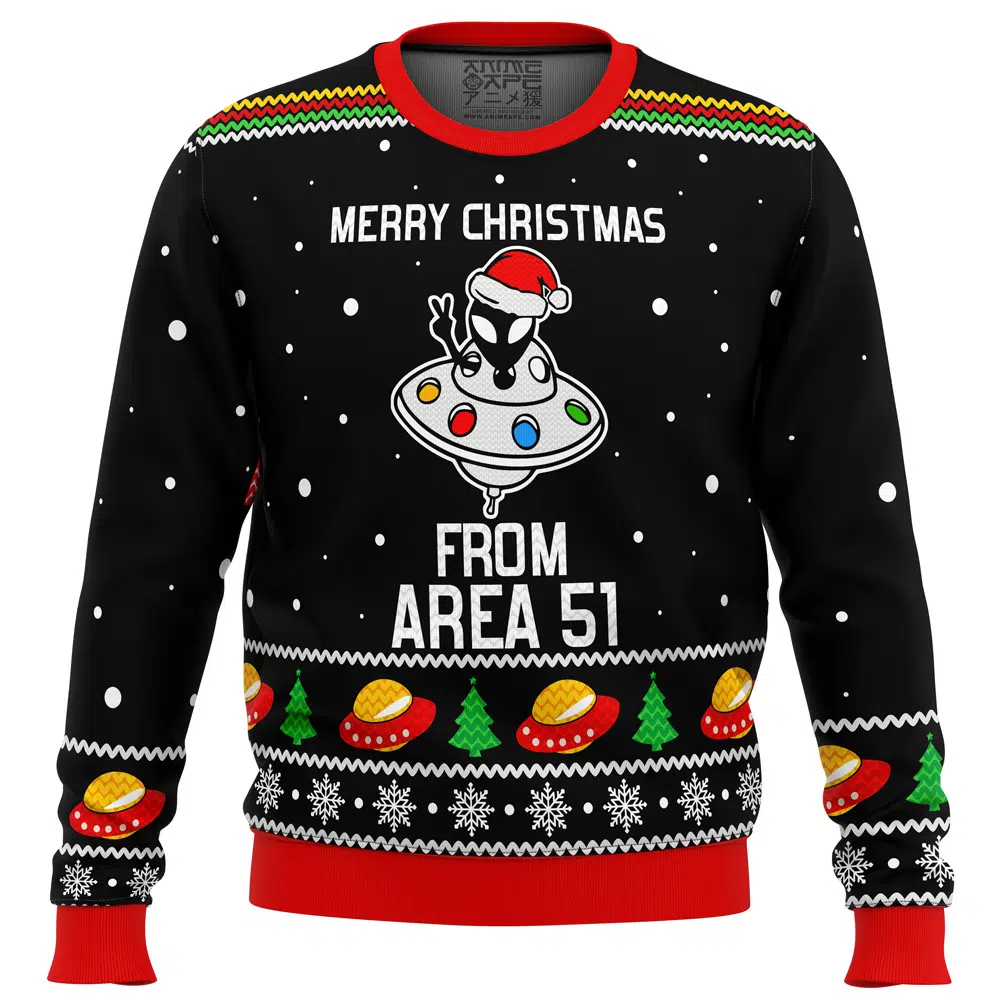 Buildercar - Area 51 Aliens Ugly Christmas Sweater