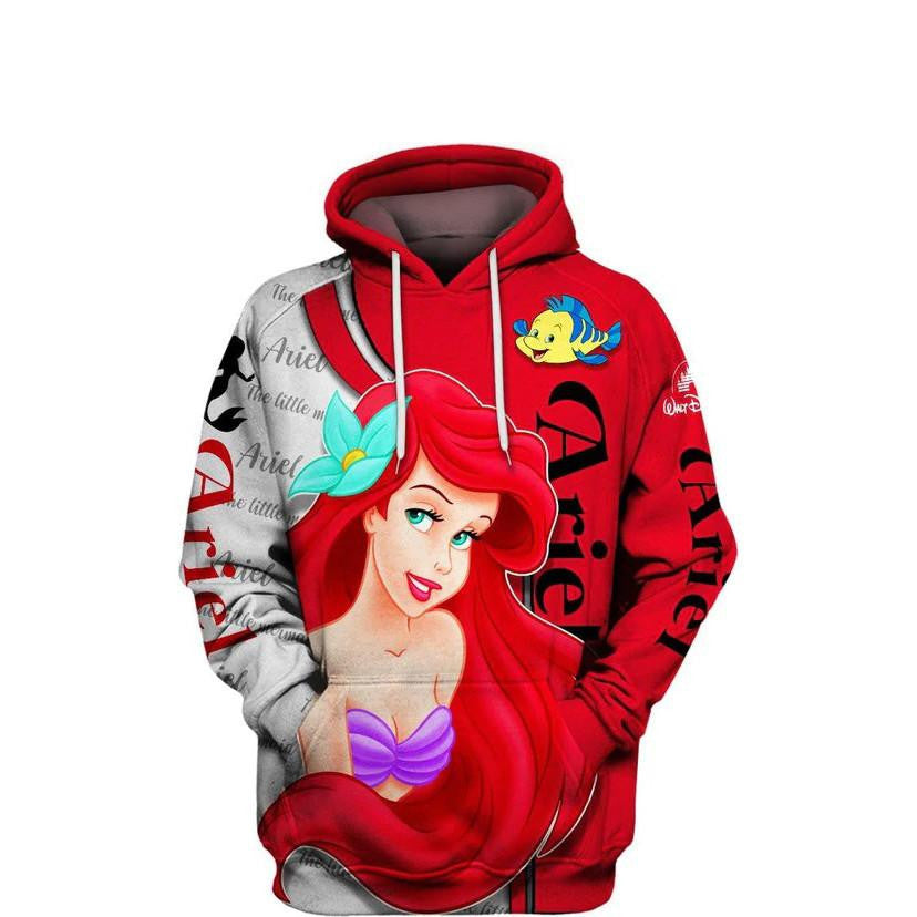 Buildercar - Ariel And Flounder The Little Mermaid, Disney Princess Fan Gift All Over Print Hoodie