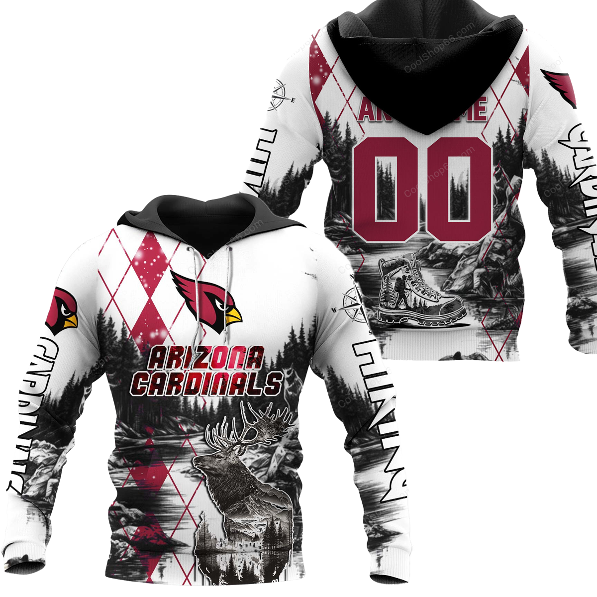 Buildercar - Arizona Cardinals Hiking x NFL Custom Name & Number Hoodie