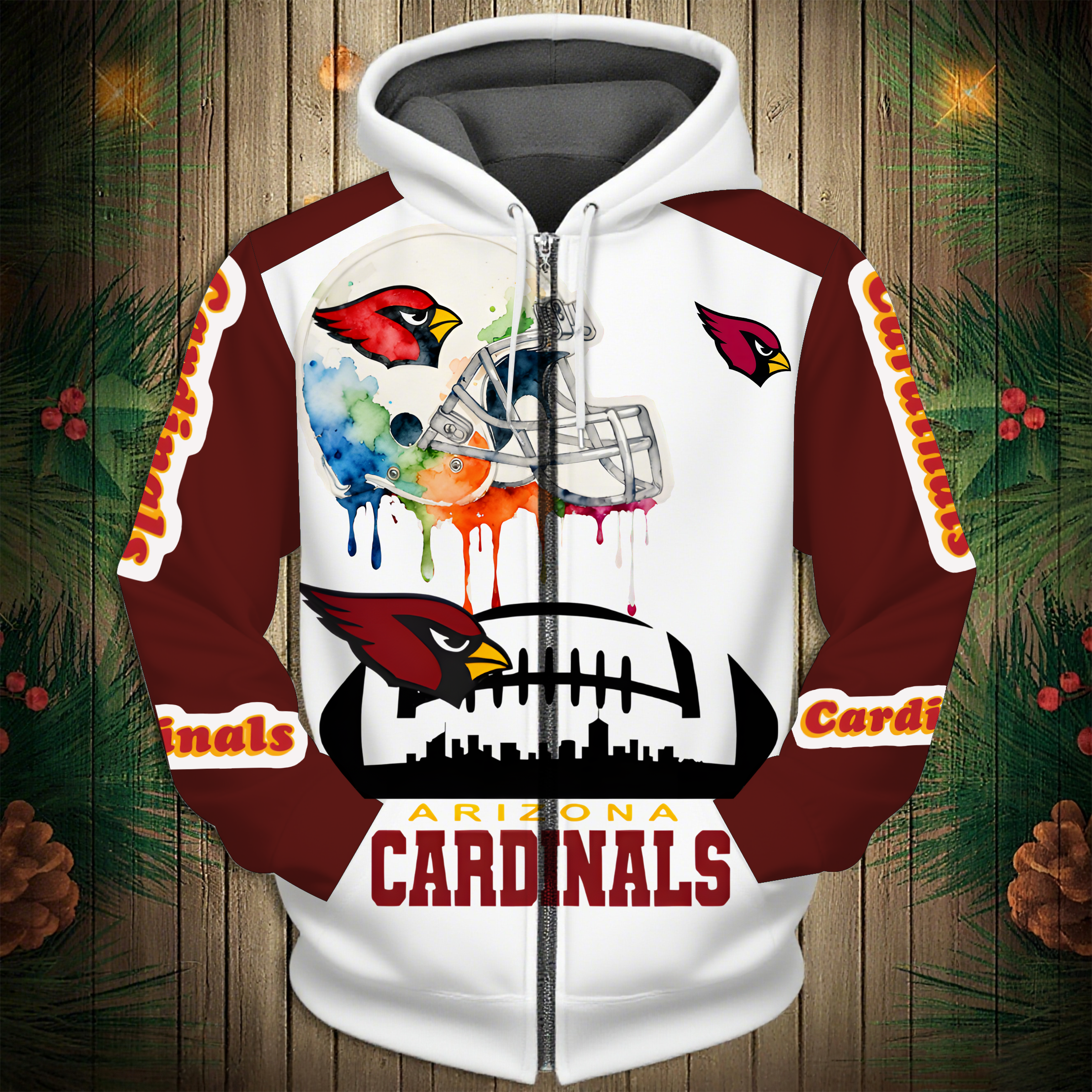 Buildercar - Arizona Cardinals Hoodie Unisex NFL Pullover Hoodie for Football Fans hm10112521