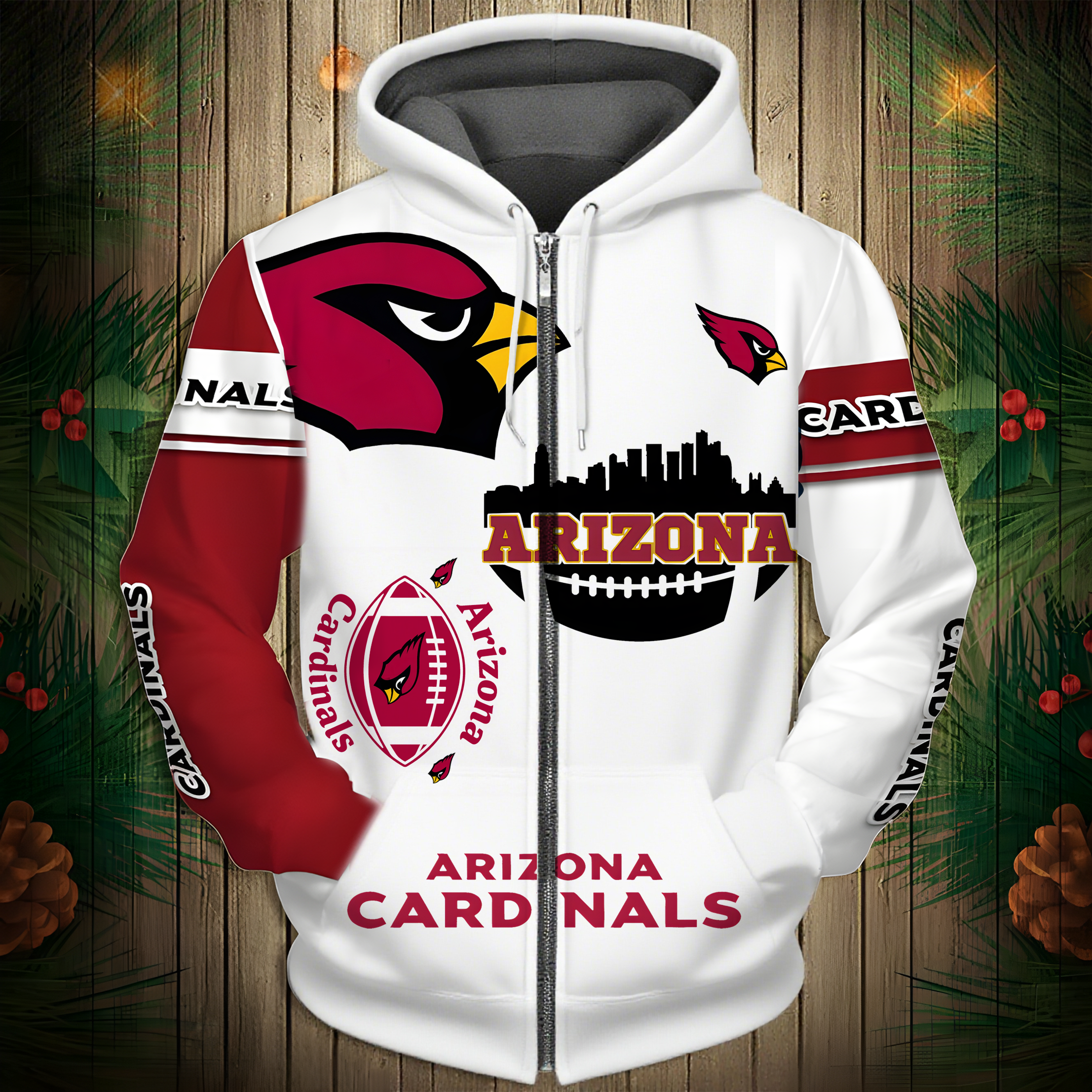 Buildercar - Arizona Cardinals Hoodie Unisex NFL Pullover Hoodie for Football Fans hm10112611