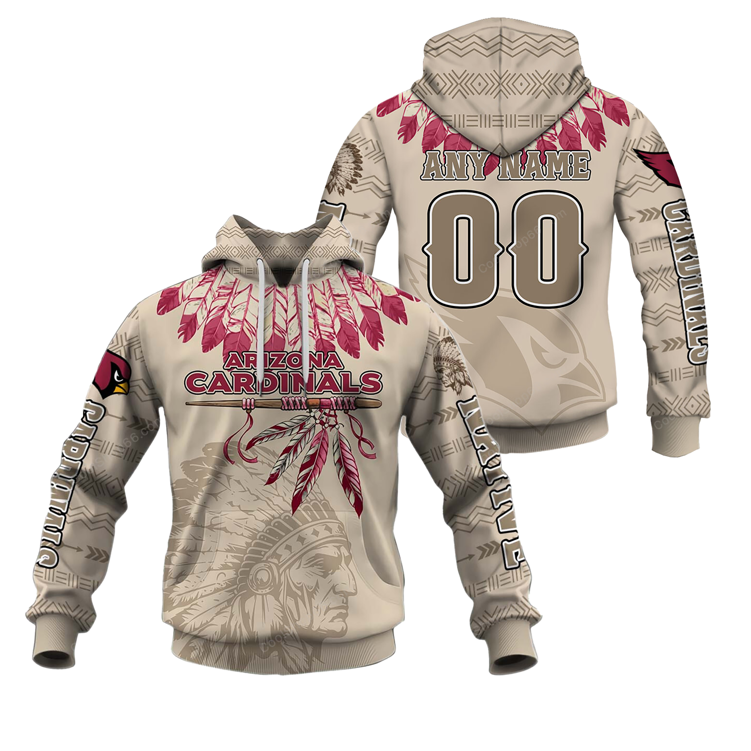 Buildercar - Arizona Cardinals Native American Heritage x NFL Custom Name & Number Hoodie