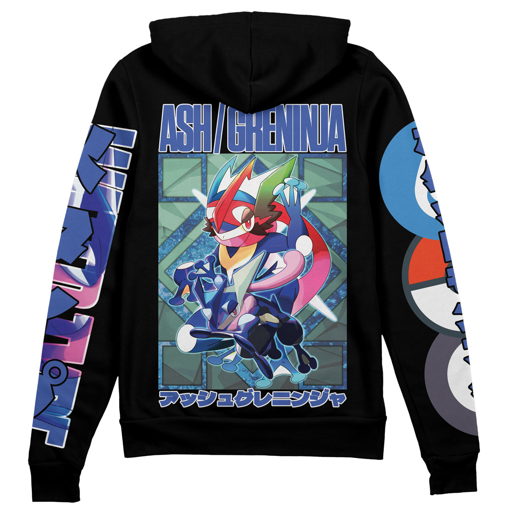 Buildercar - Ash Greninja Pokemon Streetwear Zip Hoodie Jacket