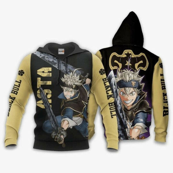 Buildercar - Asta Anime Manga Black Clover Black Bull Aop Hoodie 1204