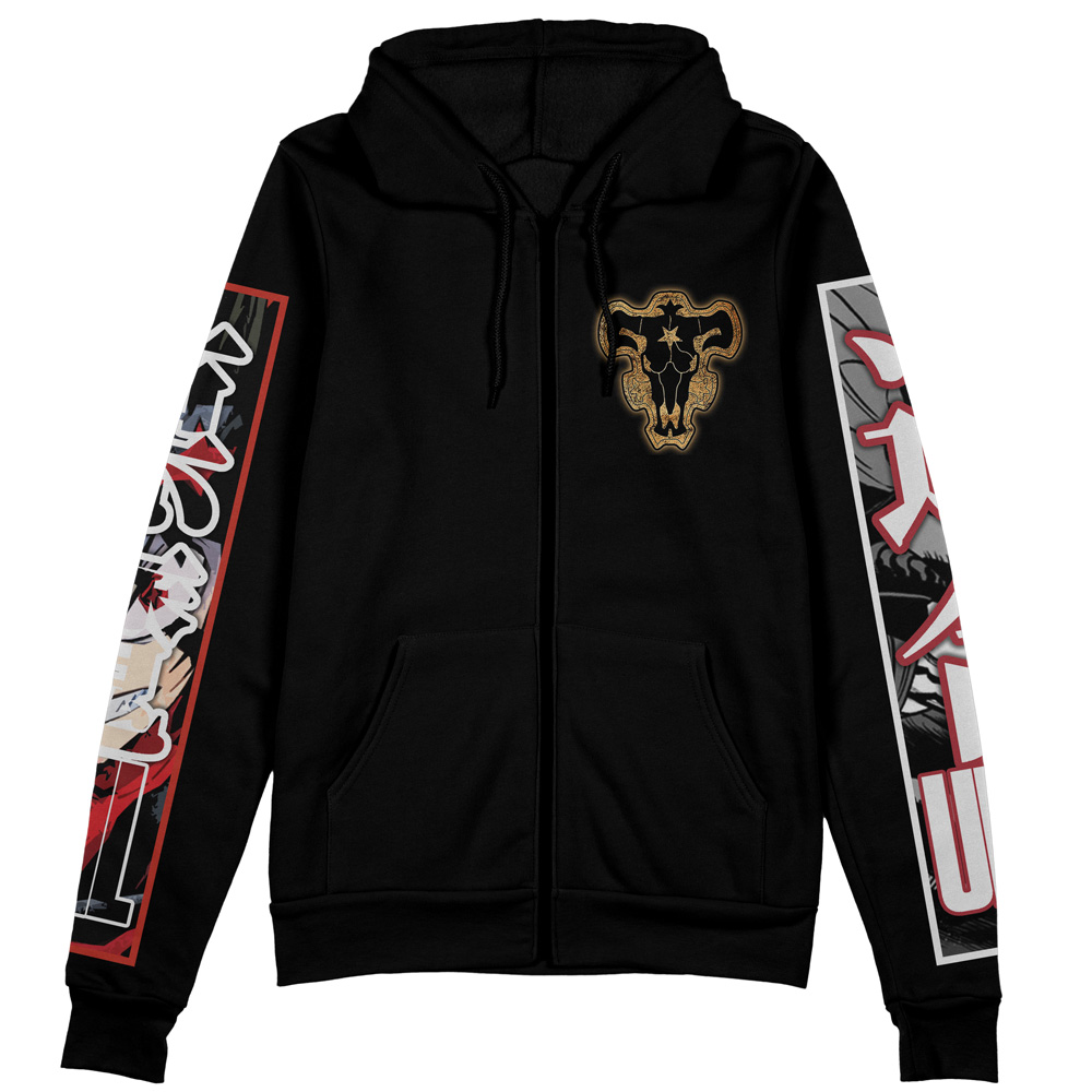 Buildercar - Asta Black Clover Streetwear Zip Hoodie Jacket - Image 2