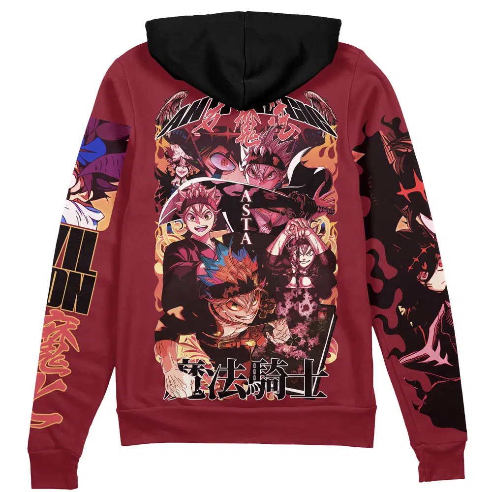 Buildercar - Asta V4 Black Clover Streetwear Zip Hoodie Jacket