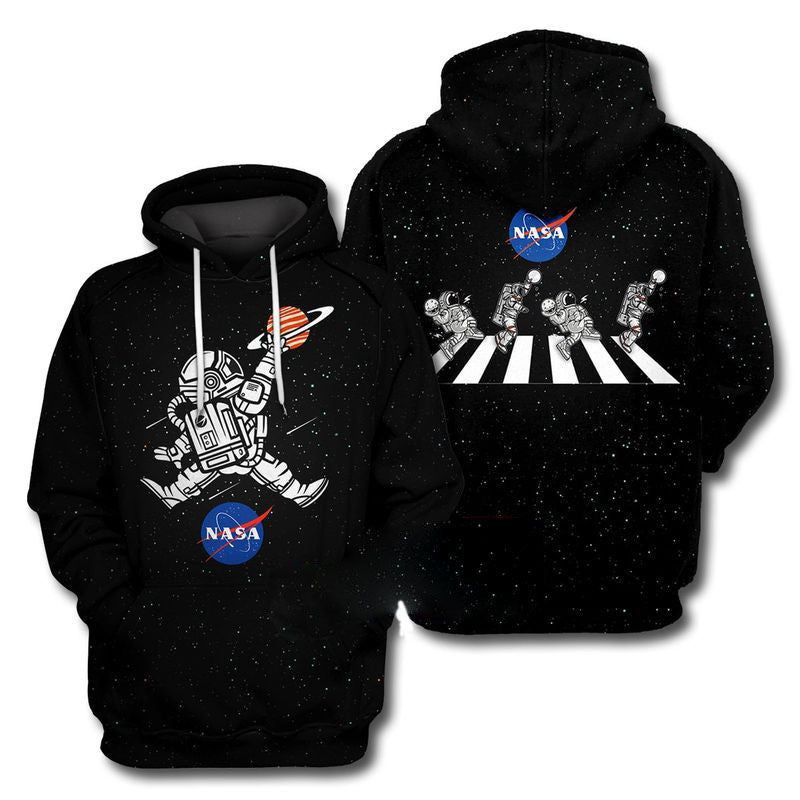 Buildercar - Astronaut Basketball Slam Dunk Abbey Riad Over Print 3d Hoodie