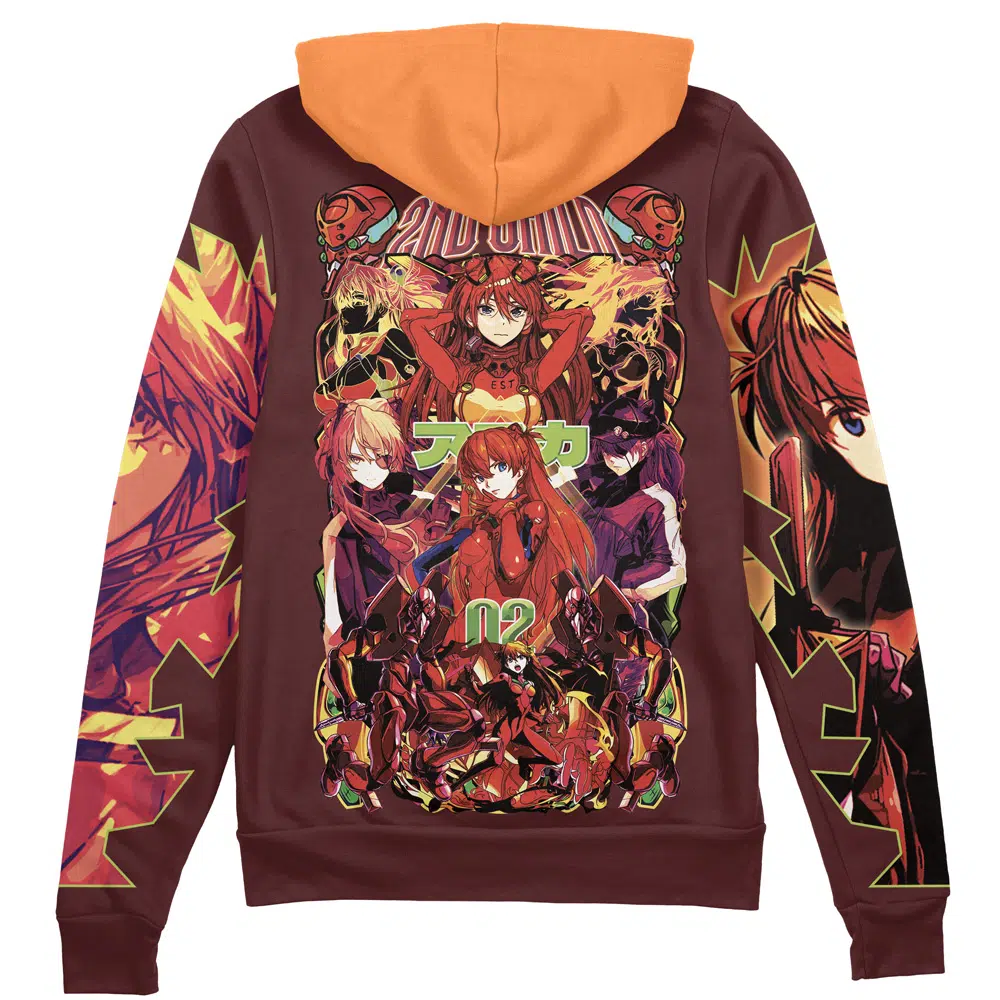 Buildercar - Asuka Langley Sohryu V2 Eva Streetwear Zip Hoodie Jacket