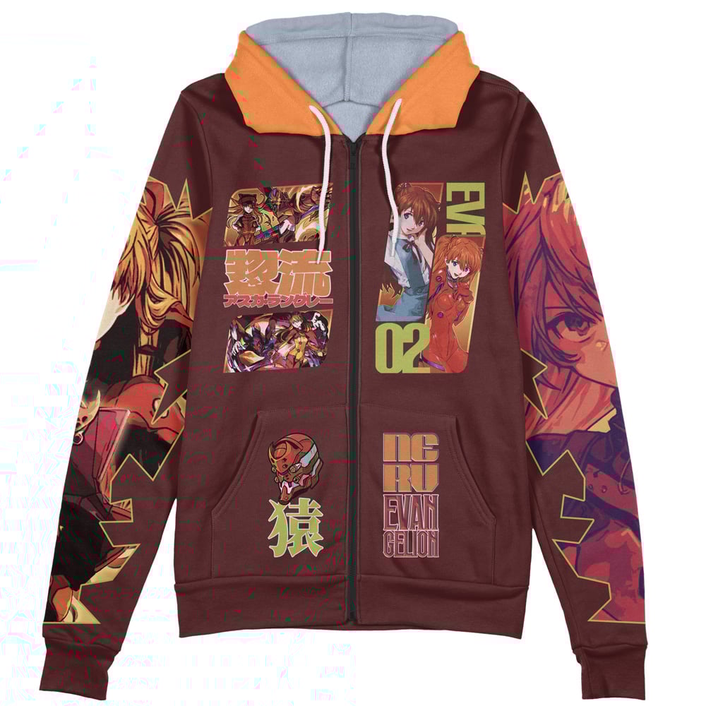 Buildercar - Asuka Langley Sohryu V2 Eva Streetwear Zip Hoodie Jacket - Image 2