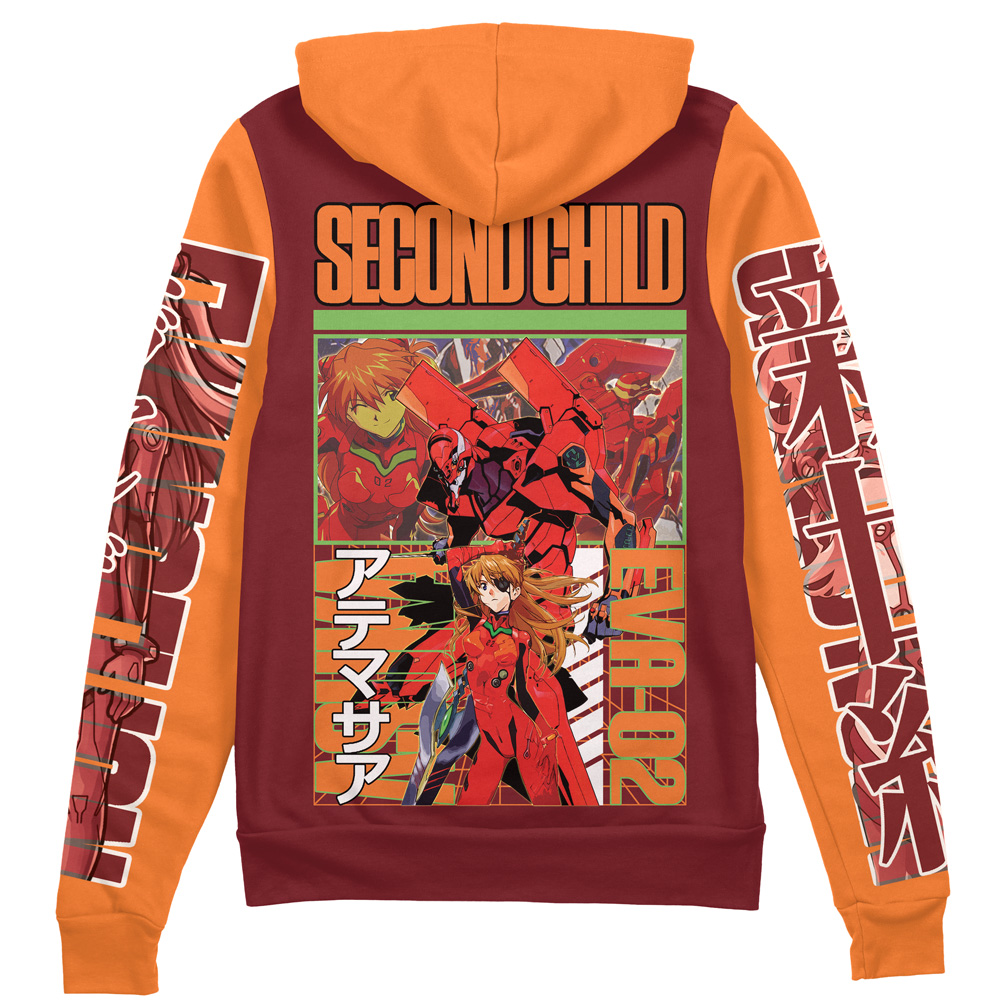 Buildercar - Asuka Langley Sohryu x Eva 02 Eva Streetwear Zip Hoodie Jacket