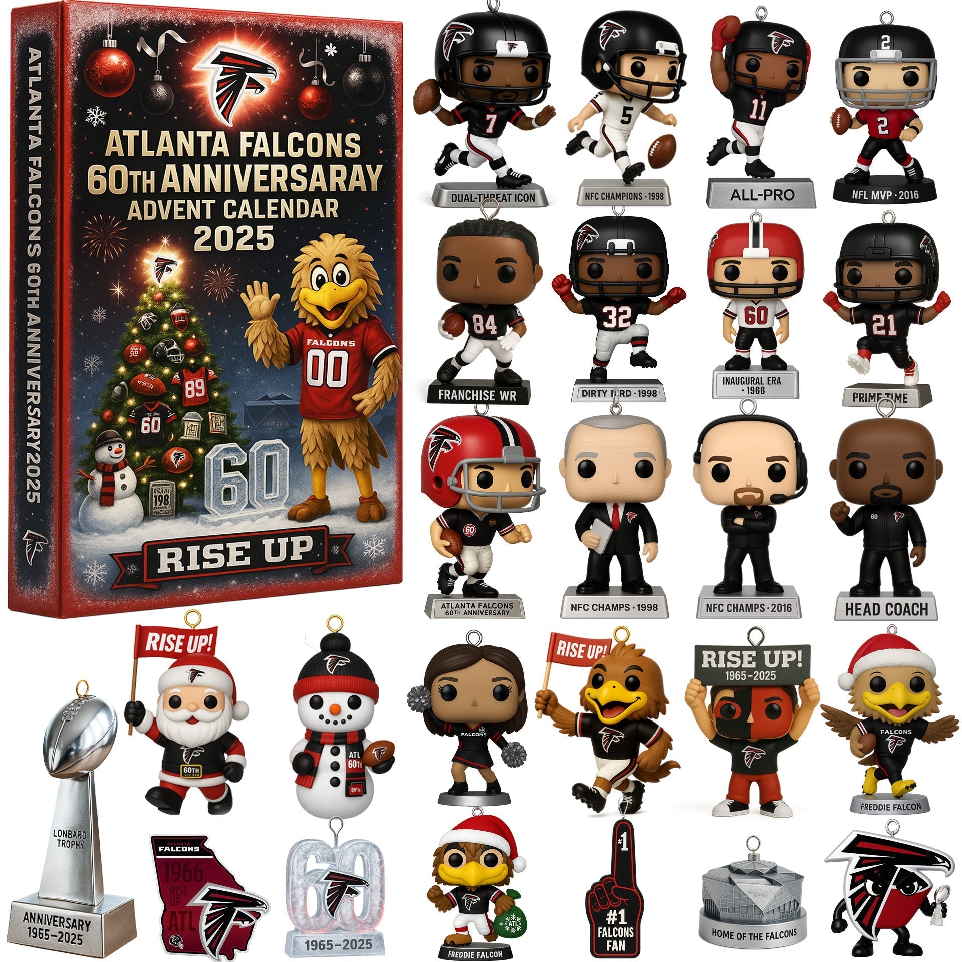 Buildercar - Atlanta Falcons 60th Anniversary Advent Calendar 2025 -2D Acrylic