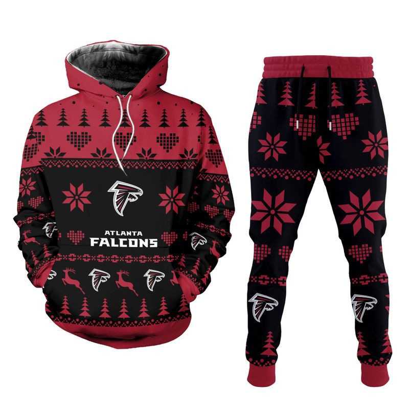 Buildercar - Atlanta Falcons Christmas Patterns Hoodie & Jogger 