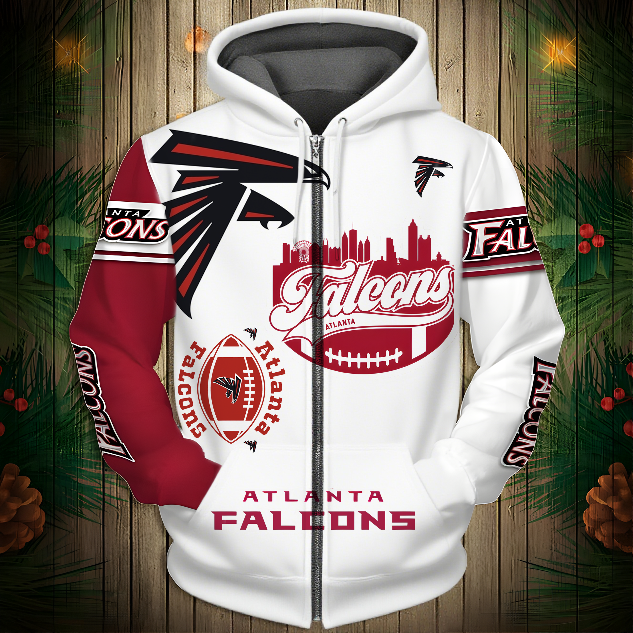 Buildercar - Atlanta Falcons Hoodie Unisex NFL Pullover Hoodie for Football Fans hm10112635