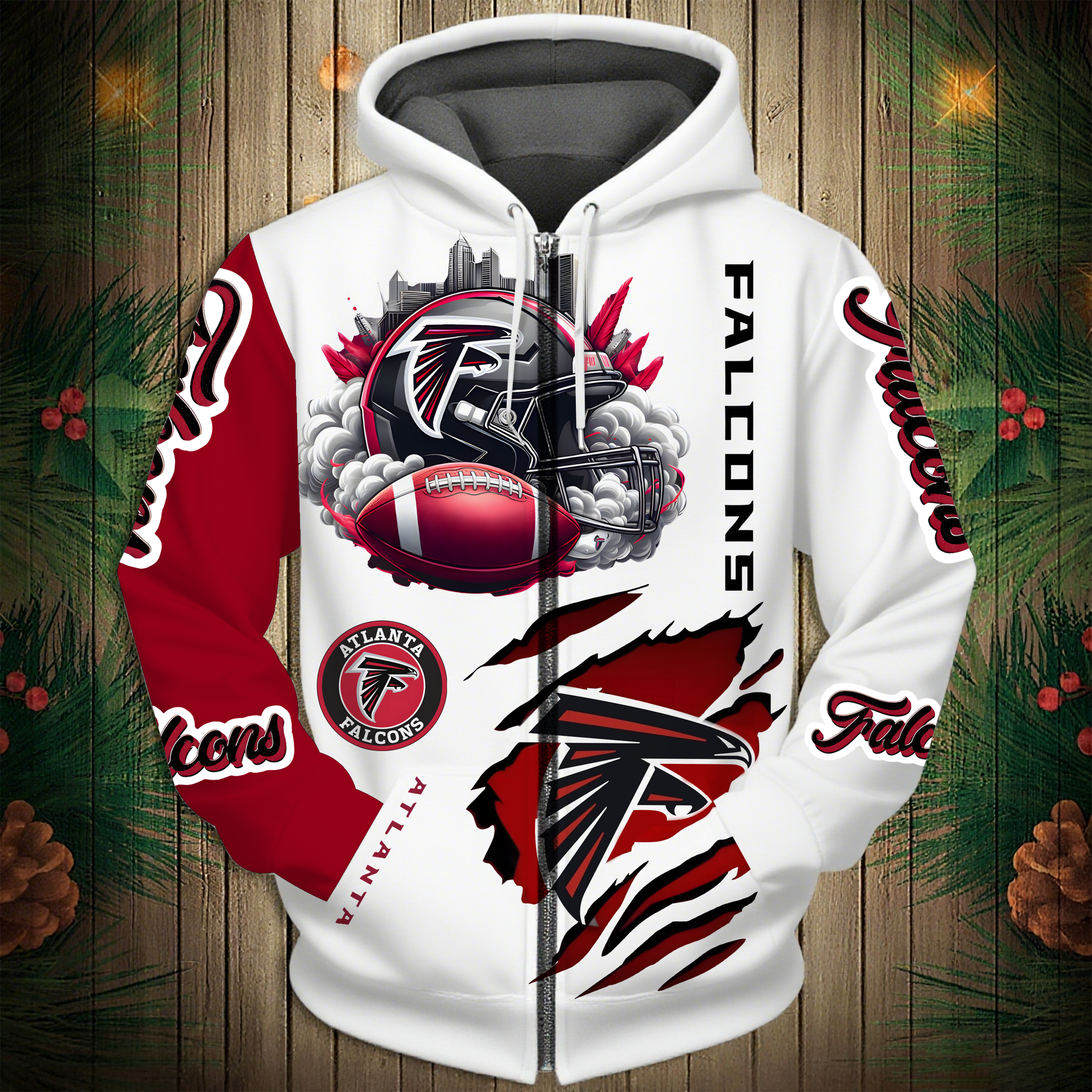 Buildercar - Atlanta Falcons Hoodie Unisex NFL Pullover Hoodie for Football Fans hm10112689