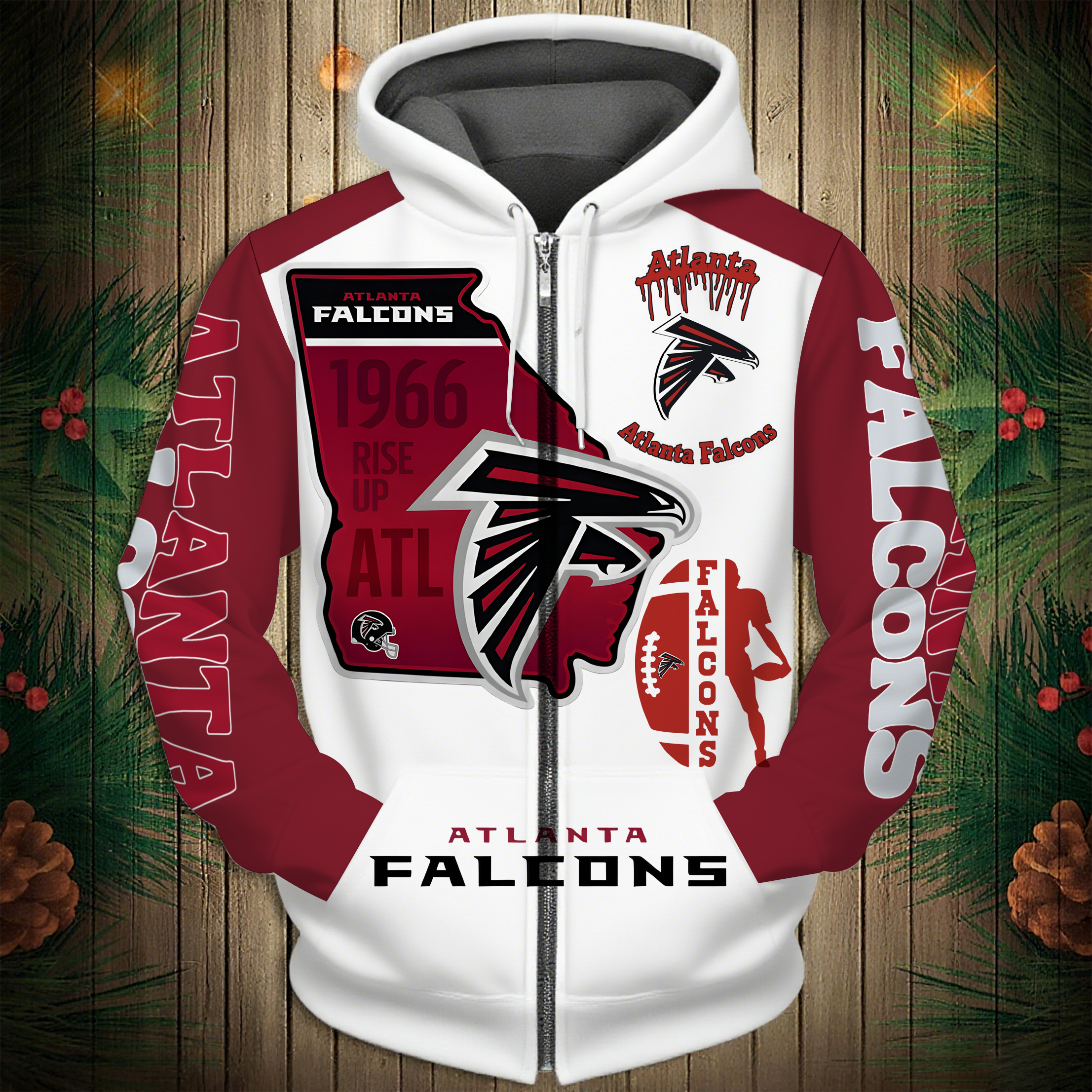 Buildercar - Atlanta Falcons Hoodie Unisex NFL Pullover Hoodie for Football Fans hm10112721