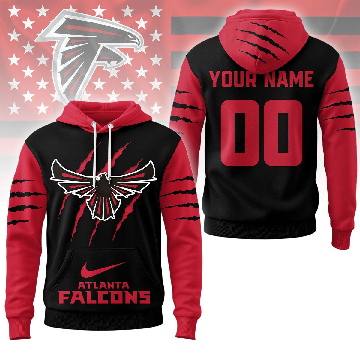 Buildercar - Atlanta Falcons Premium NFL Fan Pride Claw Hoodie