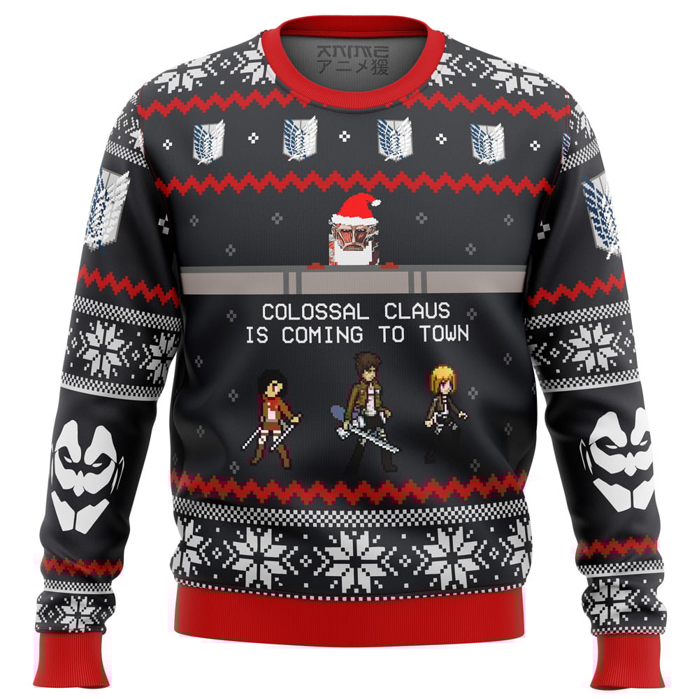 Buildercar - Attack on Titan Colossal Claus Ugly Christmas Sweater