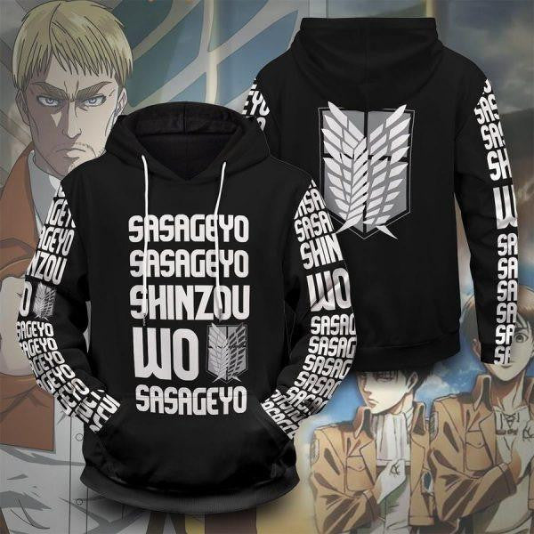 Buildercar - Attack On Titan Shinzou Wo Sasageyo Anime 2k571 Lover Gift 3d Hoodie