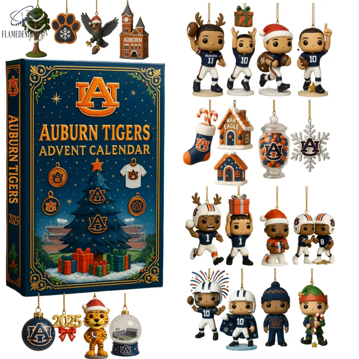 Buildercar - Auburn Tigers Advent Calendar 2025 -2D Acrylic